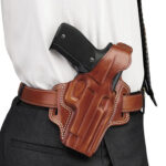 71263 1 Galco FL114 Fletch OWB Tan Leather Belt Slide Fits S&W K Frame Fits Ruger Security-Six Right Hand