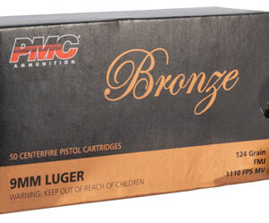 PMC 9G Bronze  9mm Luger 124 gr Full Metal Jacket 50 Per Box/ 20 Case