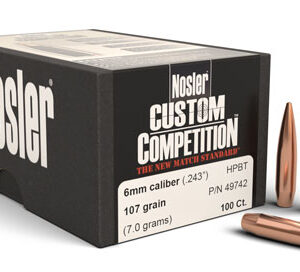Nosler 49742 Custom Competition 6mm .243 107 gr Hollow Point Boat Tail/ 100 Per Box
