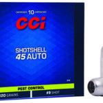 79869 CCI 3745 Pest Control Shotshell 45 ACP 120 gr Shotshell #9 Shot 10 Per Box/ 20 Case