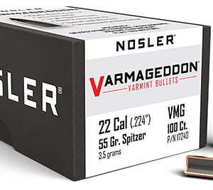 Nosler 17240 Varmageddon  22 Cal .224 55 gr Flat Base Tipped/ 100 Per Box