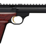 8287 Browning 051527490 Buck Mark Field Target SR 22 LR 10+1 5.50" Threaded Barrel, Matte Black Serrated Steel, Optic Ready Slide & Aluminum Frame Laminate Cocobolo Grip