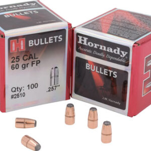 Hornady 2510 Traditional Varmint 25 Cal .257 60 gr Flat Point 100 Per Box/ 40 Case