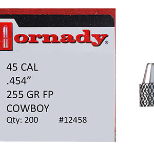 Hornady 12458 Frontier Lead 45 Cal .454 255 gr Flat Point Cowboy 200 Per Box/ 8 Case