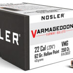 88210 Nosler 36522 Varmageddon 22 Cal .224 62 gr Flat Base Hollow Point/ 250 Per Box