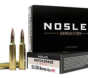 Nosler 44166 Match Grade  6.5x284 Norma 140 gr Custom Competition Hollow Point Boat Tail 20 Per Box/ 10 Case