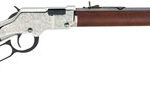 96661 Henry H004SEV Silver Eagle 17 HMR Caliber with 11+1 Capacity, 20" Blued Barrel, Nickel-Plated Metal Finish & American Walnut Stock Right Hand (Full Size)