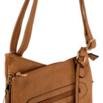 98114 Bulldog BDP032 Cross Body Purse w/Holster Tan Leather for Small Autos & Revolvers Ambidextrous Hand