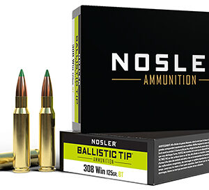 Nosler 40061 Ballistic Tip  308 Win 125 gr Spitzer Ballistic Tip 20 Per Box/ 10 Case