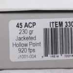 A330 LABEL 1 UNDERWOOD 45 ACP 230GR JHP