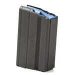 AB0565SSBMBL ASC AR-15 Stainless Steel Magazine 6.5 Grendel Black with Blue Follower 5/rd