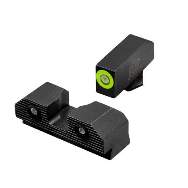 AQGLR201P6G 1 XS Sight Systems R3D 2.0 Night Sights for Glock Green Front with Black Rear