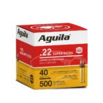 AU1B221115 2022LR20HIGH20VELOCITY20500R Aguila Super Extra High Velocity Rifle Ammunition .22 LR 40 gr. CPSP 1255 fps 500/ct