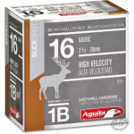 AU1C1601BA 2 Aguila High Velocity Shotshells 16 ga 2-3/4" 1-1/8oz 1250 fps #1 Buck 25/ct