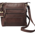 BDP 039 1 BULLDOG LARGE CROSS BODY PURSE BRN