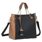 BDP 061 1 BULLDOG TOTE PURSE W/HOLSTER BLK/TAN