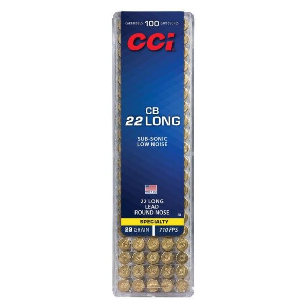 CC0038 1 CCI CB Long Rimfire Ammunition .22 Long 29 gr LRN 710 fps 100/ct