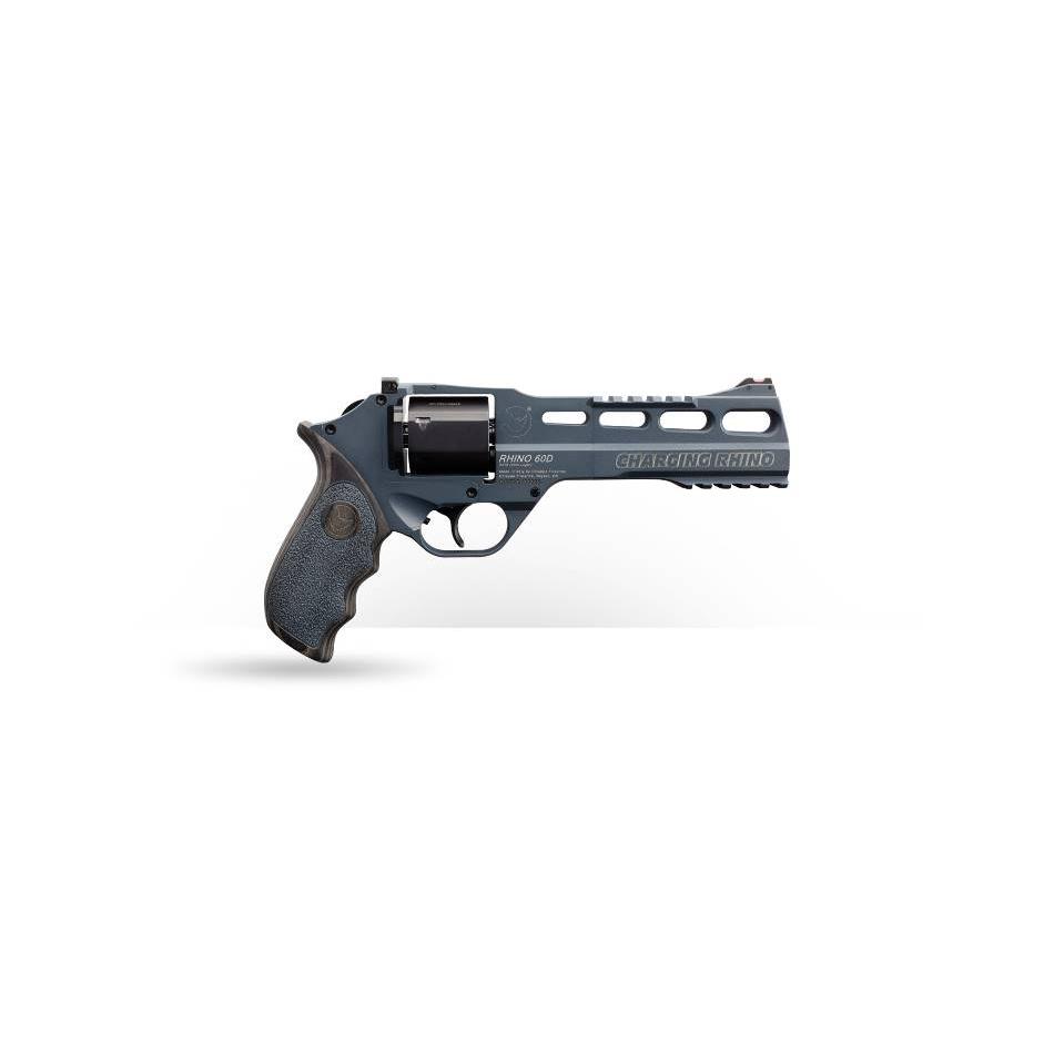 Chiappa Charging Rhino Gen II 9mm 6-inch Slate Cerakote revolver with fiber optic sights and grey laminate grip