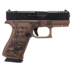 CountryG43XMOS R Glock 43x MOS Custom "Engraved Country Bourbon Cereakote " Subcompact Handgun 9mm Luger 10rd Magazines (2) 3.41" Barrel Austria