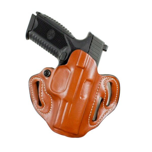 DI002TA 1 DeSantis #002 Speed Scabbard Holster for Colt 1911 4-4.25" Tan RH