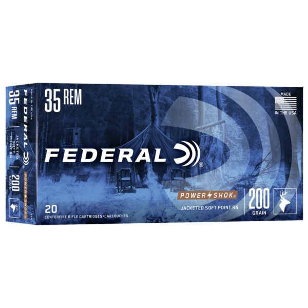 FA35A 1 Federal Power-Shok Rifle Ammunition .35 Rem 200 gr RNSP 2080 fps - 20/box