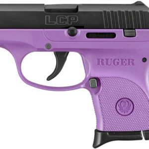 Ruger LCP .380 ACP Lady Lilac TALO pistol with blued slide and purple frame