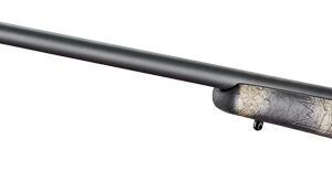 Bergara B-14 Wilderness Ridge 6.5 PRC 24-inch rifle with gray Cerakote barrel and SoftTouch woodland camo synthetic stock