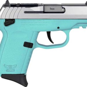 SCCY CPX-1 9mm pistol with blue polymer frame and stainless slide, red-dot ready
