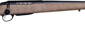 Tikka T3x Lite 6.5 PRC left-hand rifle with Roughtech tan synthetic stock and 24.3-inch fluted/threaded barrel