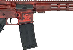 Great Lakes GL-15 RIA .223 Wylde 16in Battleworn Lipstick Red Cerakote rifle