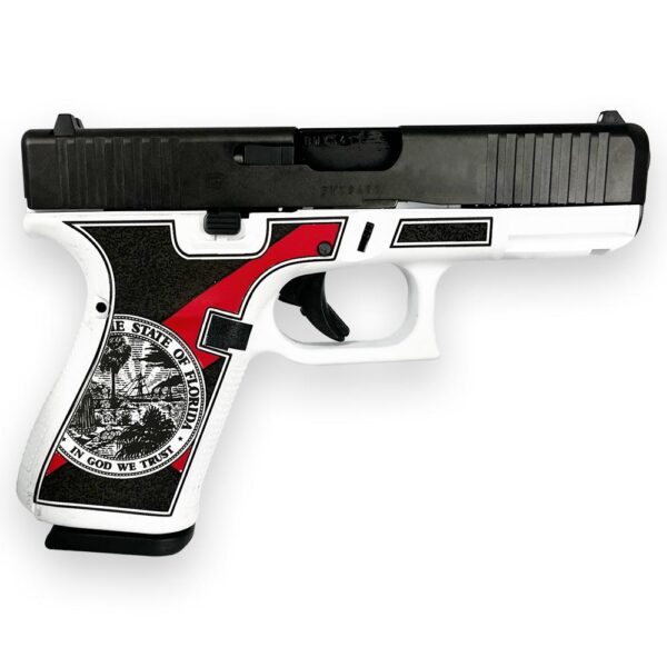 GLPA195S203FLFL 1 Glock G19 Gen 5 Custom "Florida White" Handgun 9mm Luger 15rd Magazines (3) 4.02" Barrel Austria