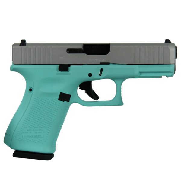 GLPA195S203TFCSS 2 Glock 19 Gen 5 Custom "Tiffany Frame Crushed Silver Slide" Handgun 9mm Luger 15/rd Magazines (3) 4.02" Barrel Austria