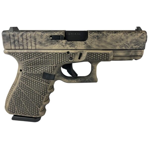 GLPI19502MBSF 1 Glock 19 Gen 3 Custom "Marble Stipple Frame" Handgun 9mm Luger 15rd Magazines (2) 4" Barrel Austria