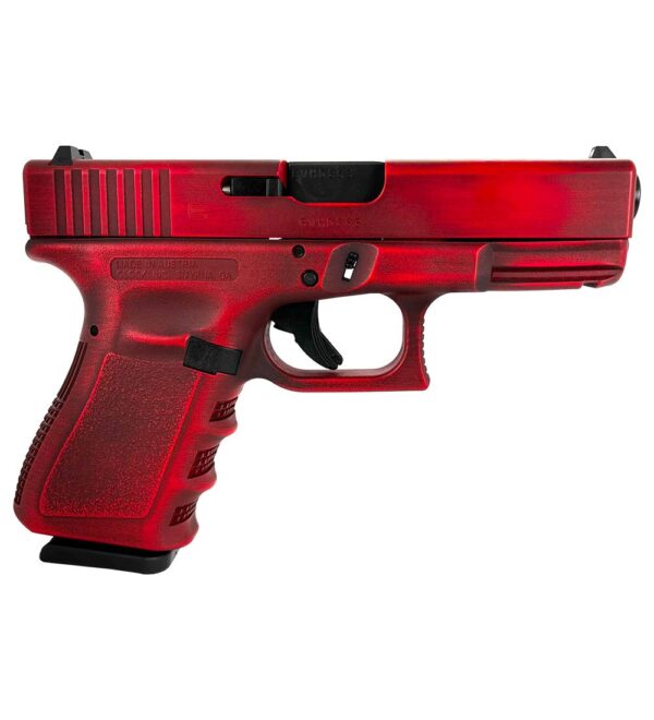 GLPI19502RD Glock 19 Gen 3 Custom "Distressed Red Slide and Grip" Handgun 9mm Luger 15/rd Magazine 4.02" Barrel