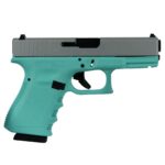 GLPI19502TFCSS 2 Glock 19 Gen 3 Custom "Tiffany Grip with Crushed Silver Slide" Handgun 9mm Luger 15/rd Magazines 4.02" Barrel Austria