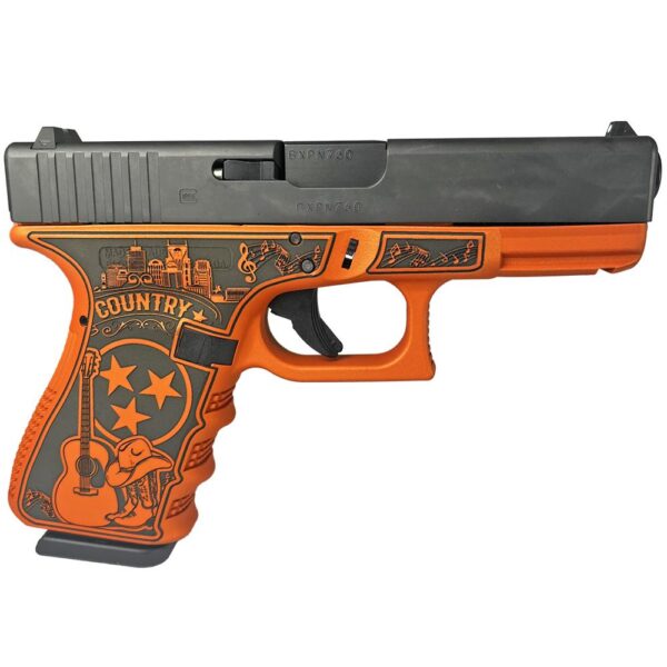 GLPI19502TNO 1201 Glock 19 Gen 3 Custom "Tennessee-Orange" Handgun 9mm Luger 15/rd Magazines (2) 4.02" Barrel