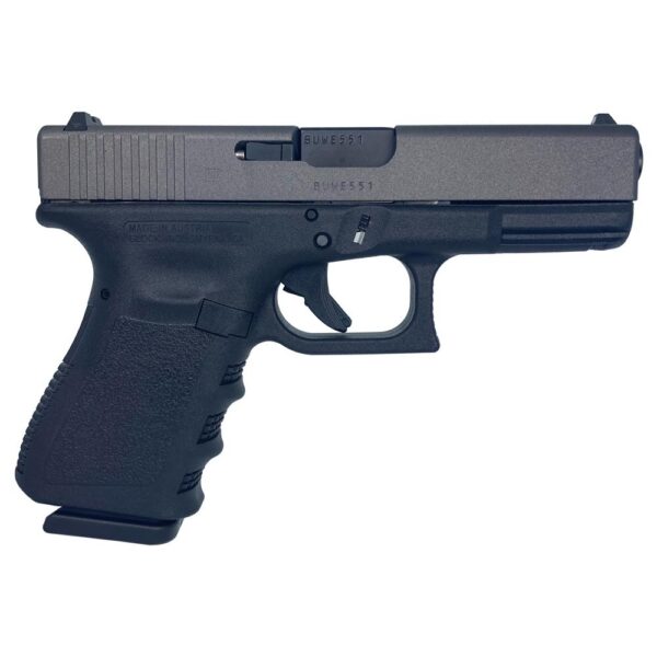 GLPI19502TT Glock 19 Gen 3 Custom "Two-Tone Sliver/Black" Handgun 9mm Luger 15/rd Magazines (2) 4" Barrel Austria