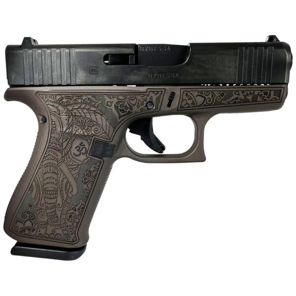 GLPX4350201ELEVTB 2 Glock 43x Custom "Vortex Bronze Elephant Engraved" Subcompact Handgun 9mm Luger 10rd Magazines (2) 3.41" Barrel Austria