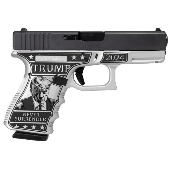 GLUI1950203MS 1 Glock 19 Gen 3 Custom "Trump 2024 Mug Shot" Handgun 9mm Luger 15rd Magazines (2) 4" Barrel Austria