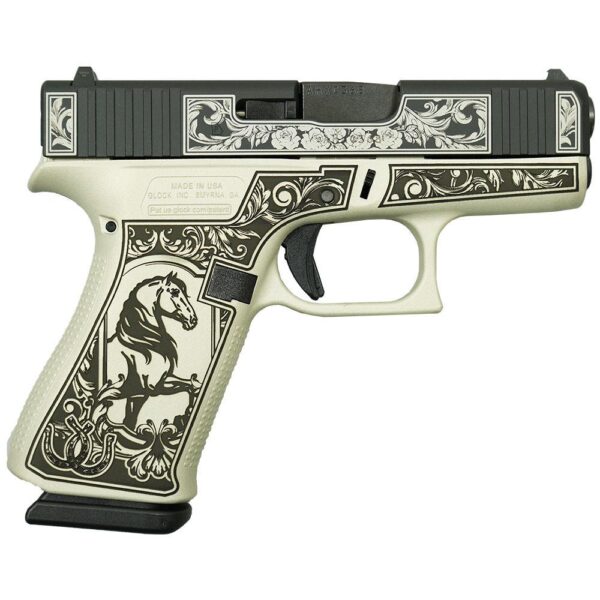 GLUX4350201GHBNBS 1 Glock 43X "Glock & Horses Gray Frame" Handgun 9mm Luger 10rd Magazines(2) 3.41" Barrel USA Made