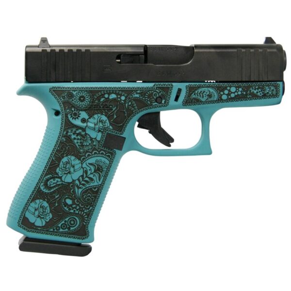 GLUX4350201GRFP 2 3 Glock 43x Custom "Tiffany & Paisley" Subcompact Handgun 9mm Luger 10rd Magazines (2) 3.41" Barrel USA