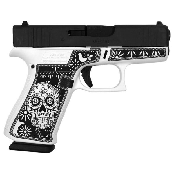 GLUX4350201SSWB 1 Glock 43X "Sugar Skull Black & White" Handgun 9mm Luger 10rd Magazines(2) 3.41" Barrel USA Made