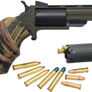 North American Arms Huntsman 2 inch heavy vent rib mini revolver OD Green Cerakote with matte black cylinder and camo wood gr