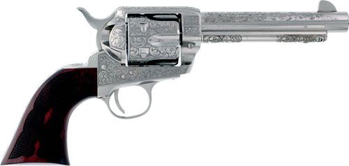 Cimarron Buffalo Bill Cody 5.5-inch engraved nickel .357 Magnum revolver