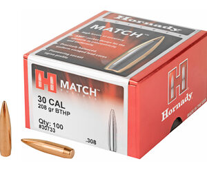 HRNDY MATCH 30CAL .308 208GR 100CT