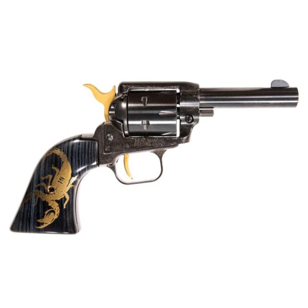 HXBK22B3SCNGA 1 Heritage Barkeep Handgun .22 LR 6rd Capacity 3" Barrel Black with Gold Scorpion Accent