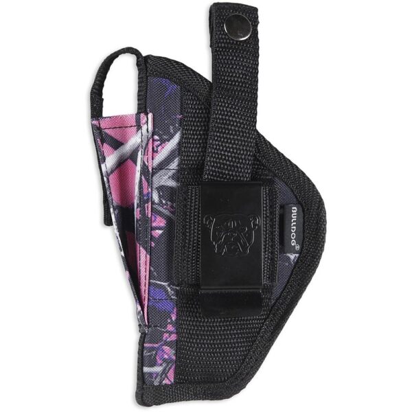 JZFSN 3 Bulldog Extreme Handgun Holster with Belt Loop and Clip for Mini Semi Autos Ruger LCP Muddy Girl Pink Camo Ambi