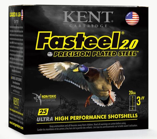 KIK203FS242 3 Kent Fasteel 2.0 Shotshells 20 ga 3" 7/8oz 1550 fps #4 25/ct