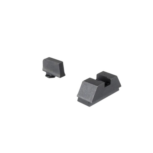 KQGL453 1 Ameriglo Optics Compatible Handgun Sight Set for Glock Flat Black .295? Rear 1L Tall Serrated Black .220? Front