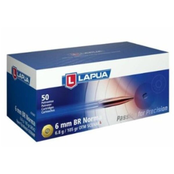 LP4316047 Lapua OTM Rifle Ammo 6mm BR Norma 105 gr Scenar-L 2674 fps 50/ct